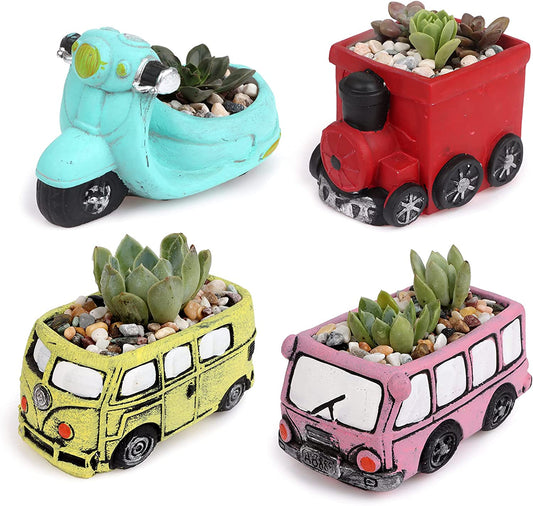 4Pack Cute Car plant Pot