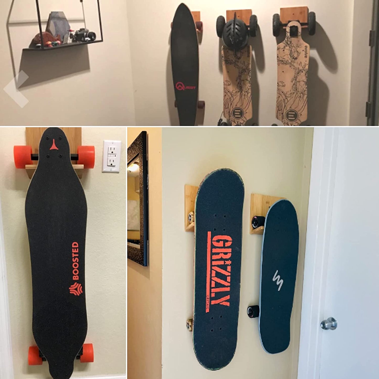 Bamboo Surf Skateboard Wall Rack