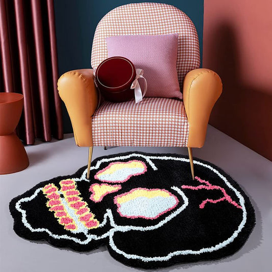 Neon Black Skull Rug