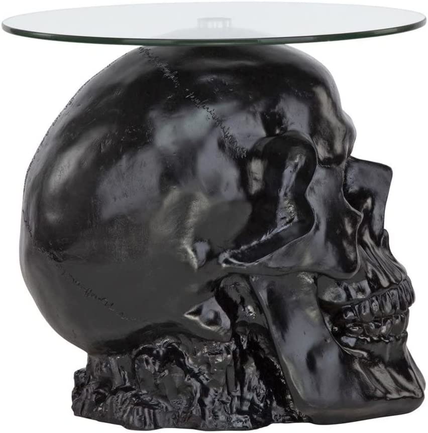 Toscano Lost Souls Gothic Skull Glass-Topped Table